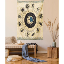 Mystic Horoscope Wheel Art Tapestry