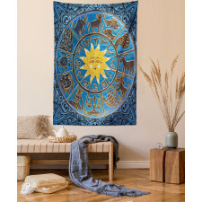 Zodiac Signs Circle Sun Tapestry