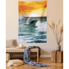 Sunset over Wavy Ocean Tapestry