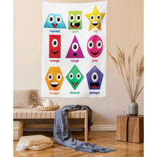 Shapes with Funny Faces Tapestry