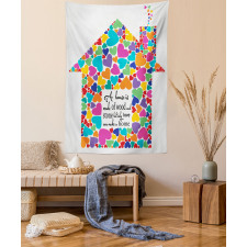 House with Hearts Home Love Tapestry