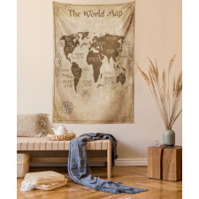 Vintage Topographic Image Tapestry