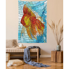 Stained Glass Mosaic Fish Art Tapestry