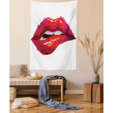 Woman Biting Lips Tapestry