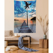 Rustic Jetty on Calm Water Tapestry