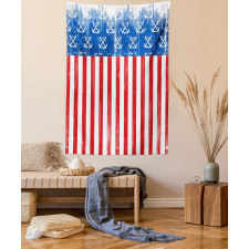 Patriotic Grunge Flag Marine Tapestry