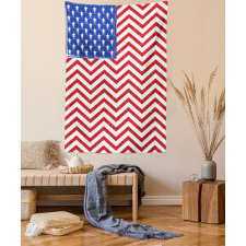 Country Flag with Zigzag Lines Tapestry