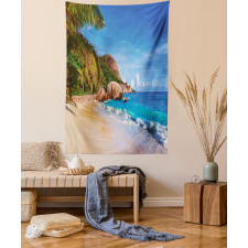 Summer Ocean and Palm Trees Tapestry