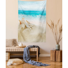 Pastel Beach Scene Tapestry