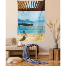 Balcony Panoramic Seascape Tapestry