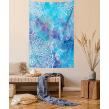 Watercolor Floral Asian Tapestry