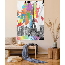 Splashing Spots Eiffel Tower Tapestry