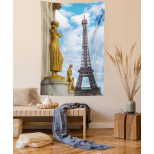 Antique Sculptures Eiffel Tapestry