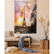 Parisian Cityscape at Sunset Tapestry