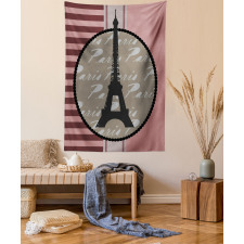 Vintage Eiffel Silhouette Tapestry