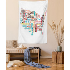 Map Cities Towns Names Tapestry