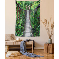 Rope Bridge in a Rainforest Tapestry