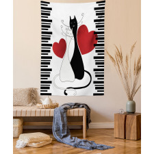 Romantic Couple Pet Kitten Tapestry