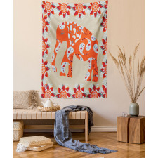 Orange Flower Blossoms Tapestry