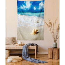 Nautical Sunny Coastline Tapestry