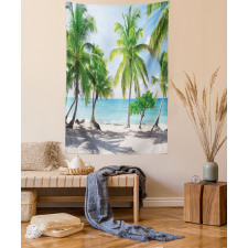 Palm Trees Island Shore Tapestry