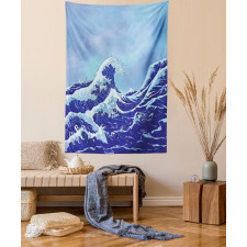 Big Tsunami Ocean Nature Tapestry