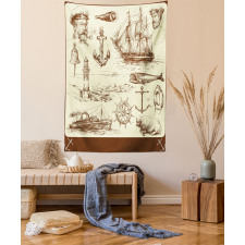 Oceanic Drawing Effect Tapestry