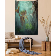 Mermaid with Seahorse Tapestry