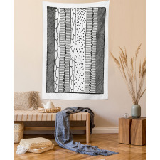 Hand Drawn Uneven Lines Tapestry