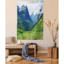 Summer Cloudy Peaks and Grass Tapestry