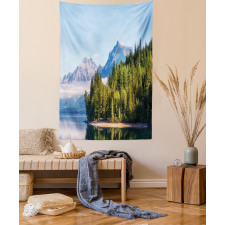 Forest with Misty Mountains Tapestry