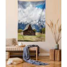 Rustic Wooden Cottage View Tapestry