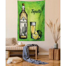 Bottle Shot Glass and Lime Tapestry