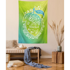 Vibrant Ombre Text on Lemon Tapestry