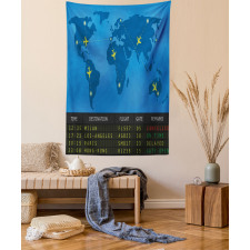 Departure Board World Map Tapestry