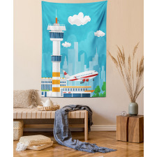 Control Tower and Plane Tapestry