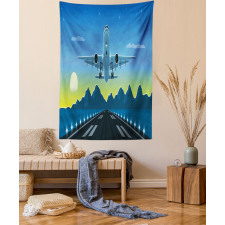 Landing Plane with Mountain Tapestry