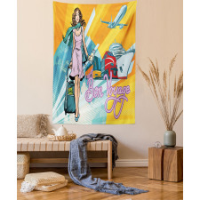 Retro Passenger Woman Art Tapestry