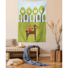 Newborn Welcome Cartoon Tapestry