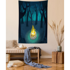 Campfire Woods Night Tapestry