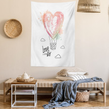 Heart Balloon Love Phrase Tapestry