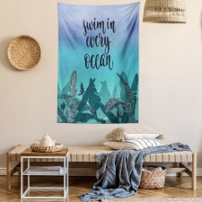 Swim in Every Ocean on Ombre Tapestry