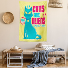 Cats are Aliens Cartoon Tapestry