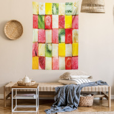 Square Slices of Fresh Food Tapestry