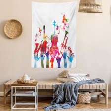 Vivid Polygonal Instruments Tapestry