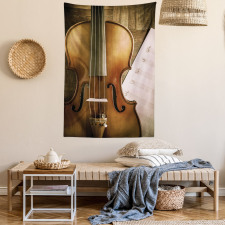 Instrument and Music Sheet Tapestry