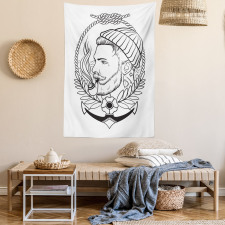 Outline Sailor with Pipe Tapestry