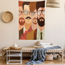 Male Hipster Characters Tapestry