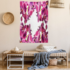 Fresh Spring Orchids Art Tapestry