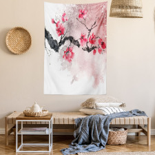 Watercolor Floral Art Tapestry